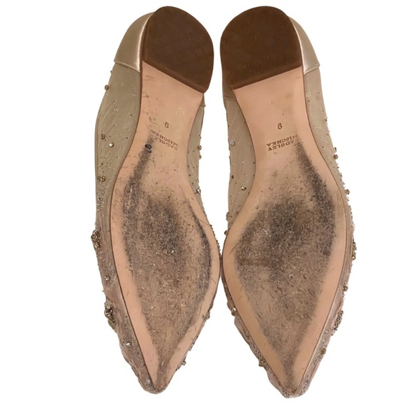 Pre-owned Badgley Mischska Collection Satin Crystal Skimmer wedding Flat 9M - Picture 7 of 11